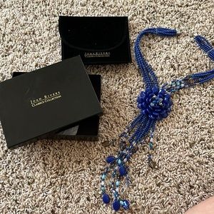 Joan Rivers Starlet Imitation Blue Lapis Lazuli Beaded Necklace